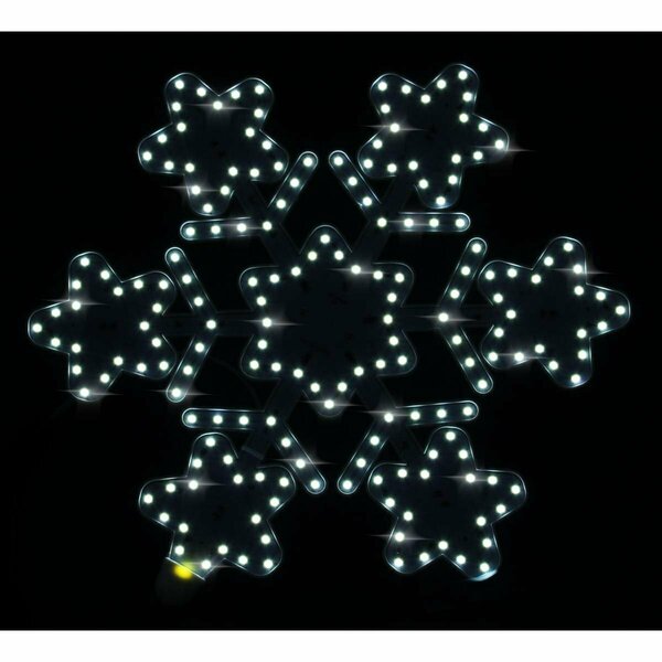 Queens Of Christmas 13 in. LED Star Hexagon Snowflake SF-LED-SNSTR13-PW